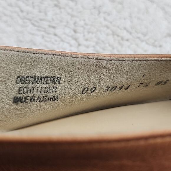 PAUL GREEN NEWCASTLE TAN LEATHER GOLD CHAIN LINK LOAFERS LADIES SIZE 10 NWOB - Picture 8 of 16